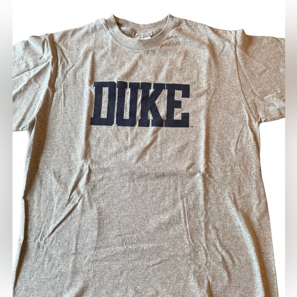 Vintage Duke University Heavy T Shirt Gray Made in USA 90s Spellout College XL